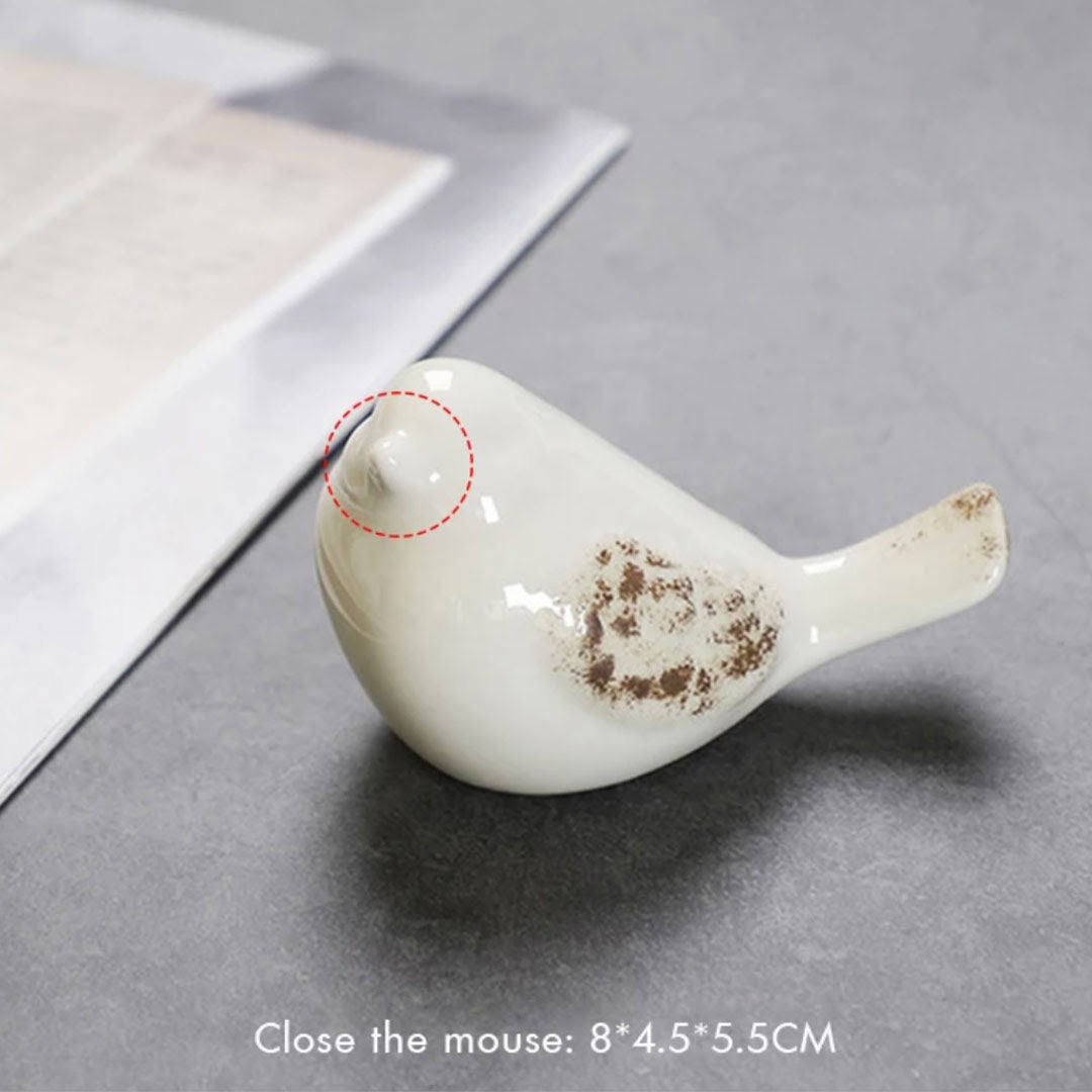 White Glazed Ceramic Bird