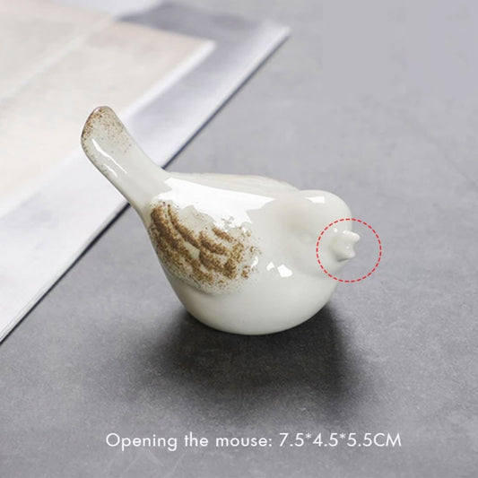 White Glazed Ceramic Bird