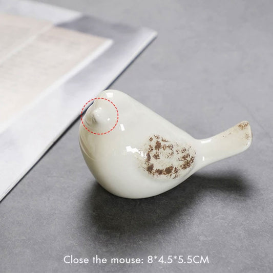 White Glazed Ceramic Bird