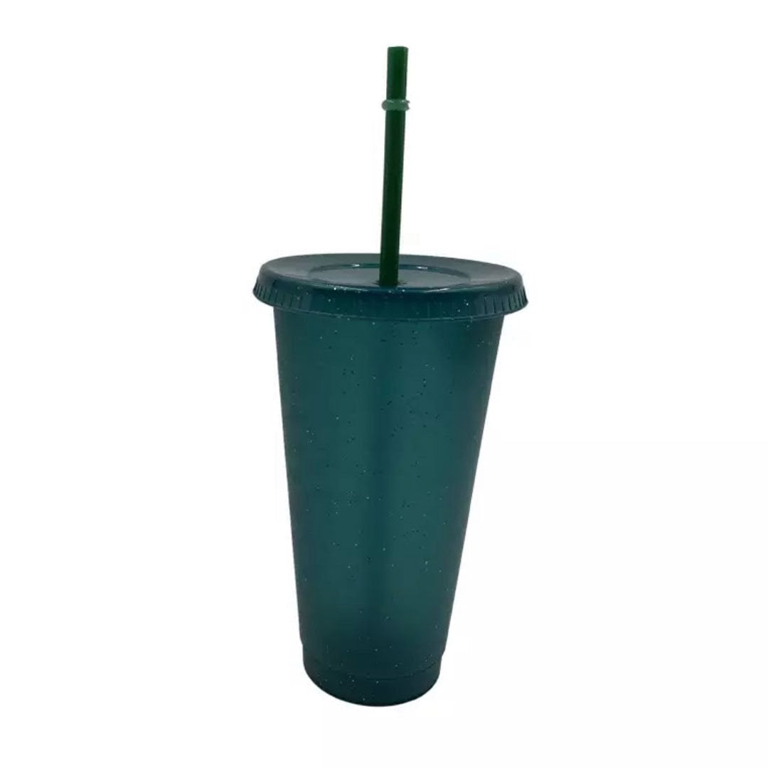 Sequined Glitter Straw Cup