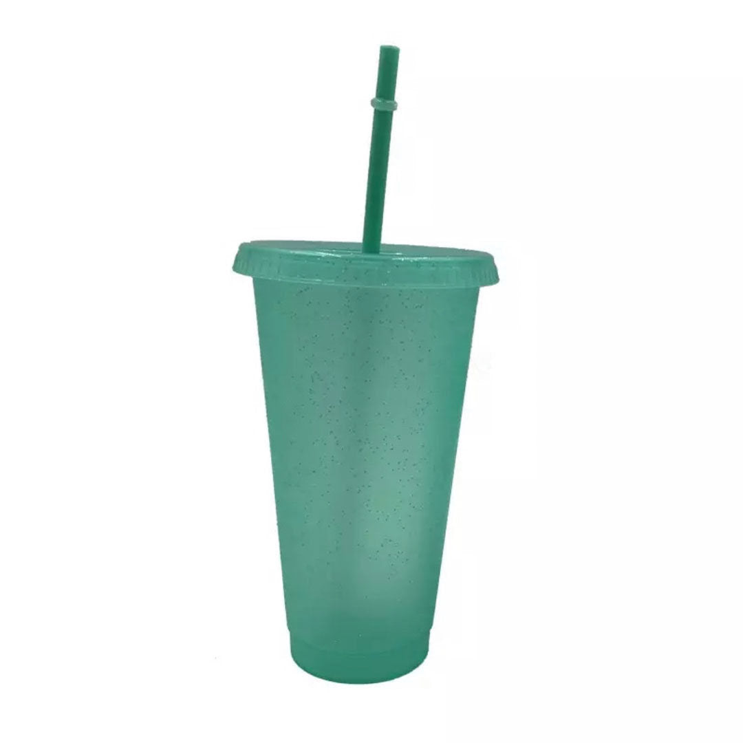 Sequined Glitter Straw Cup