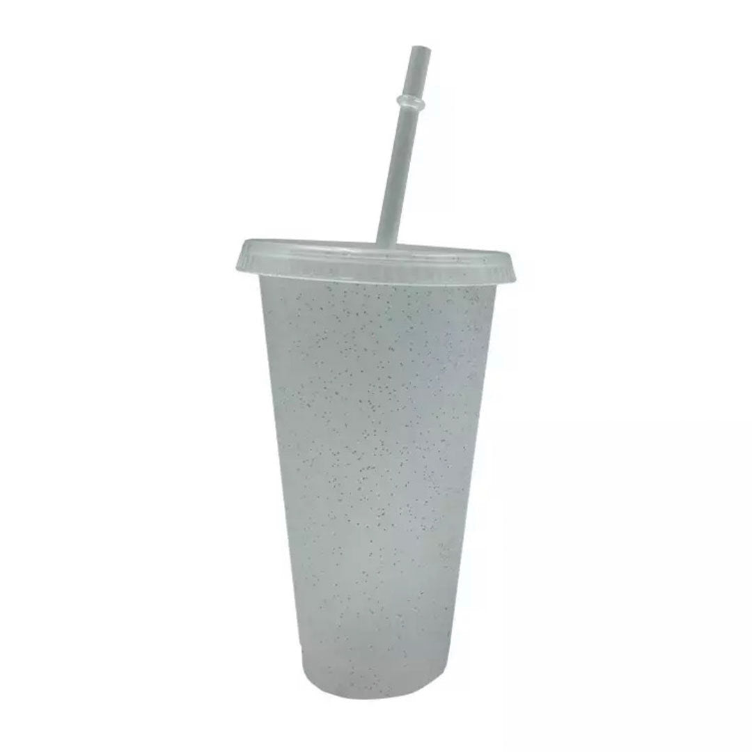 Sequined Glitter Straw Cup