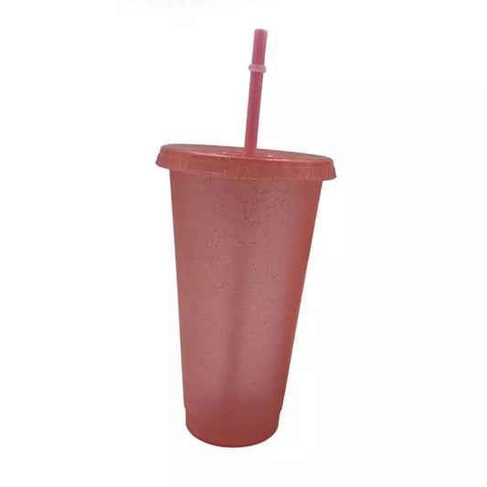 Sequined Glitter Straw Cup